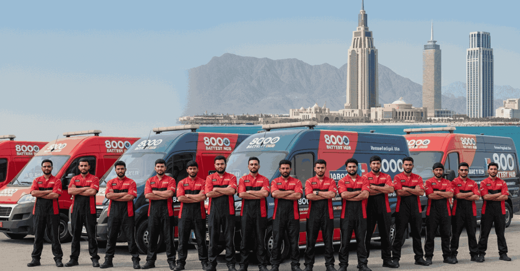 20+ certified technicians stationed across Ras Al Khaimah for fast car battery replacement services UAE