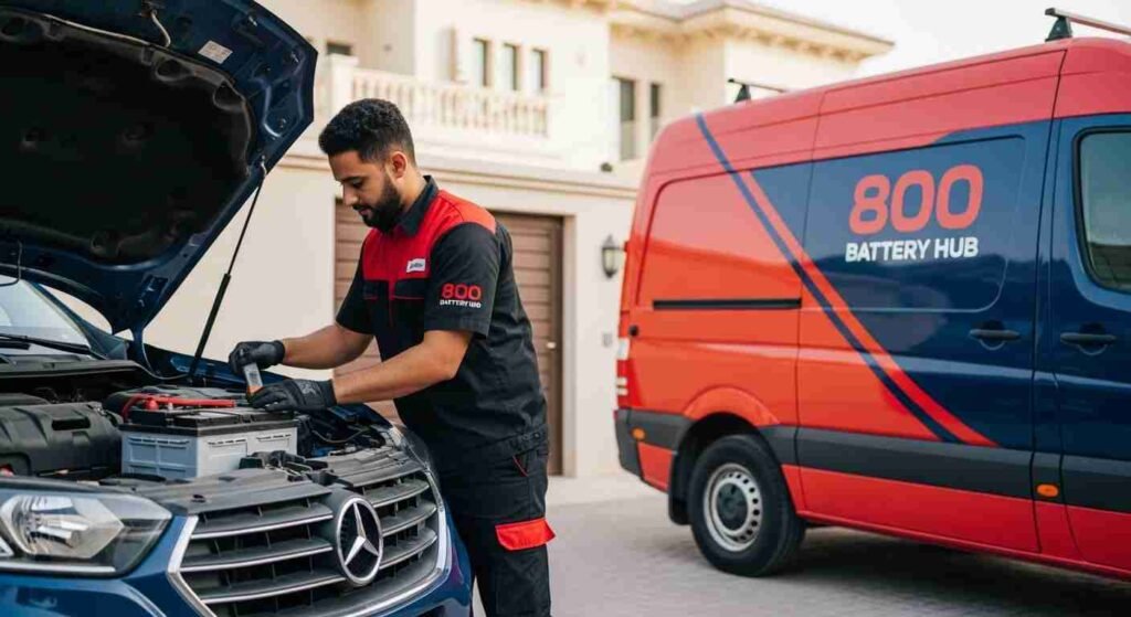 Car battery replacement at home in Dubai by certified technician