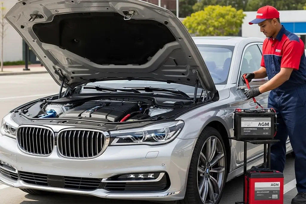 BMW 7 series car battery replacement service in UAE