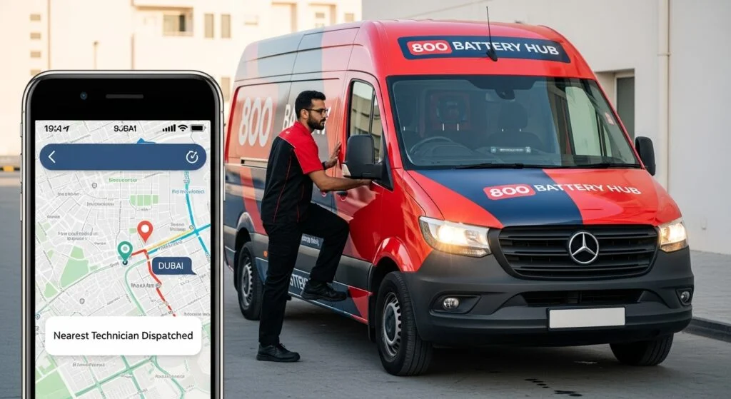 Call us for on-site car battery replacement service in Sharjah