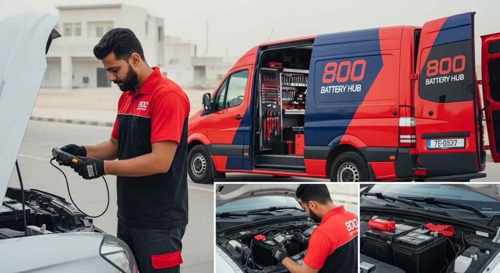 car battery replacement service in UAE - onsite diagnostics