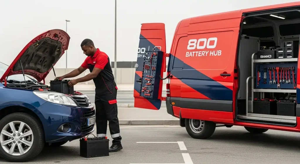 technician performing onsite battery replacement
