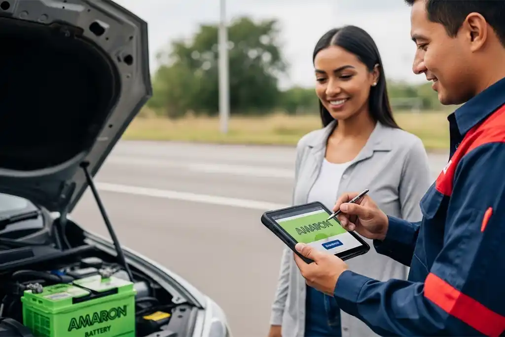 Final payment and warranty registration for installed battery