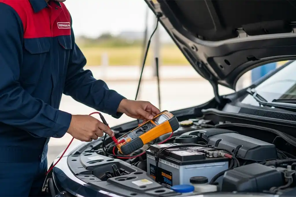 Post-install car battery inspection after installation