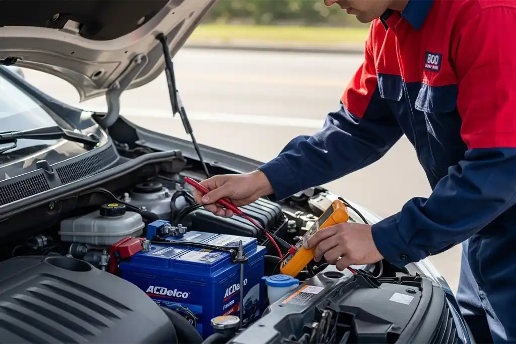 Post-install diagnostic check performed after ACDelco battery replacement