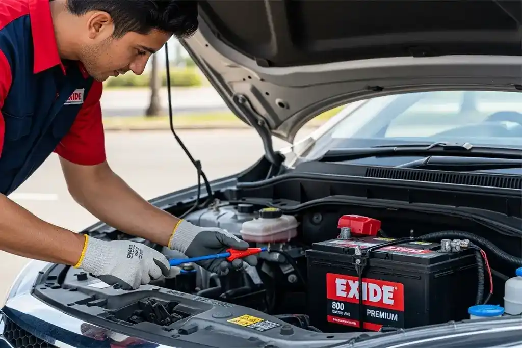 Initial inspection and setup before Exide battery installation
