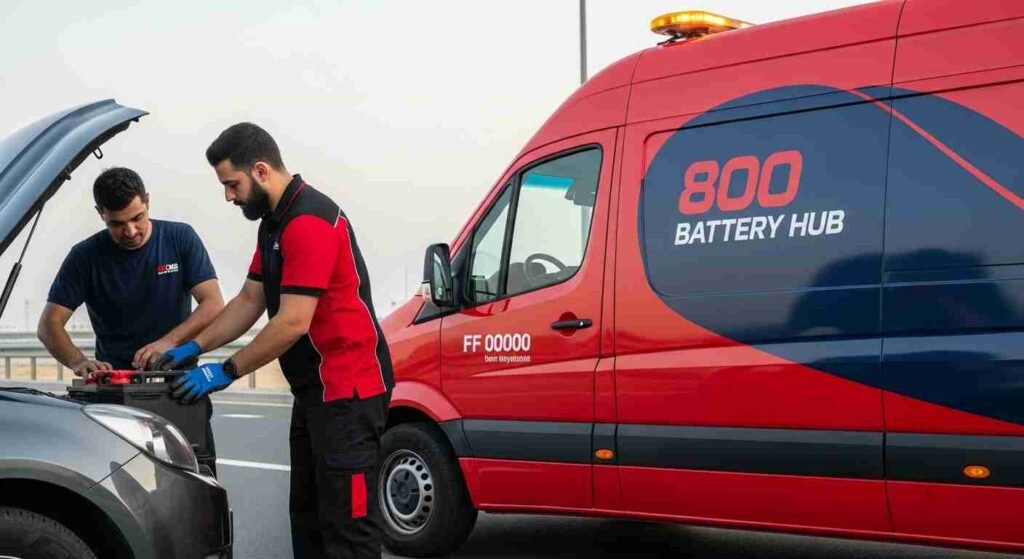 Quick roadside battery replacement by certified technician