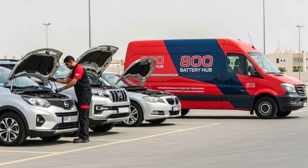 Nearest technician dispatched immediately for car battery replacement service in UAE