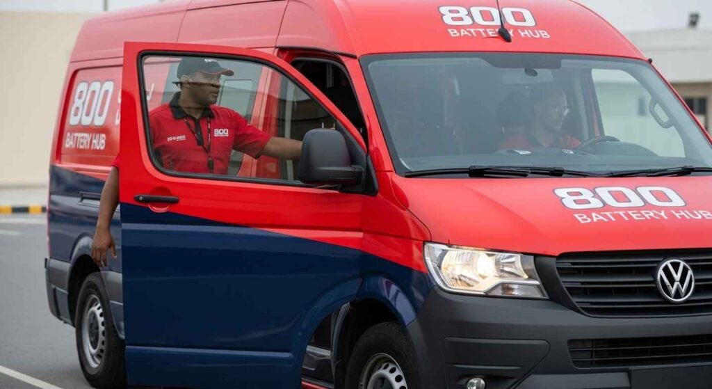 Closest available technician dispatched for mobile battery service across UAE