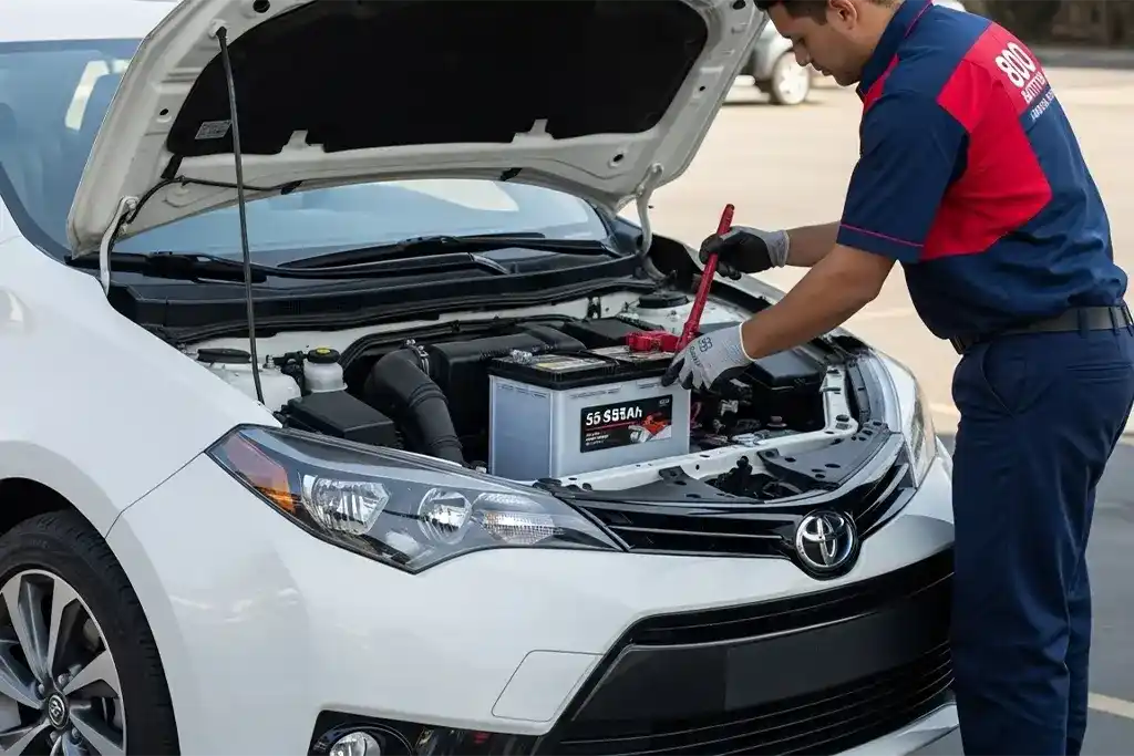 Toyota Corolla compact car battery replacement service