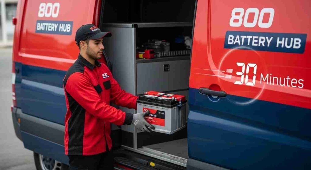 Mobile battery replacement service arriving within 30 minutes anywhere in UAE