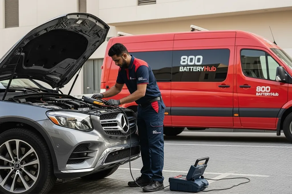 Mercedes GLC battery replacement service in UAE