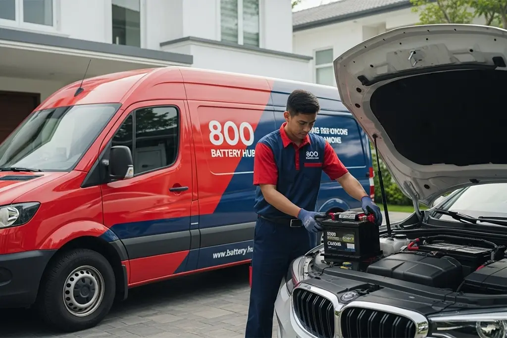 At home car battery replacement service in UAE with fast mobile technicians