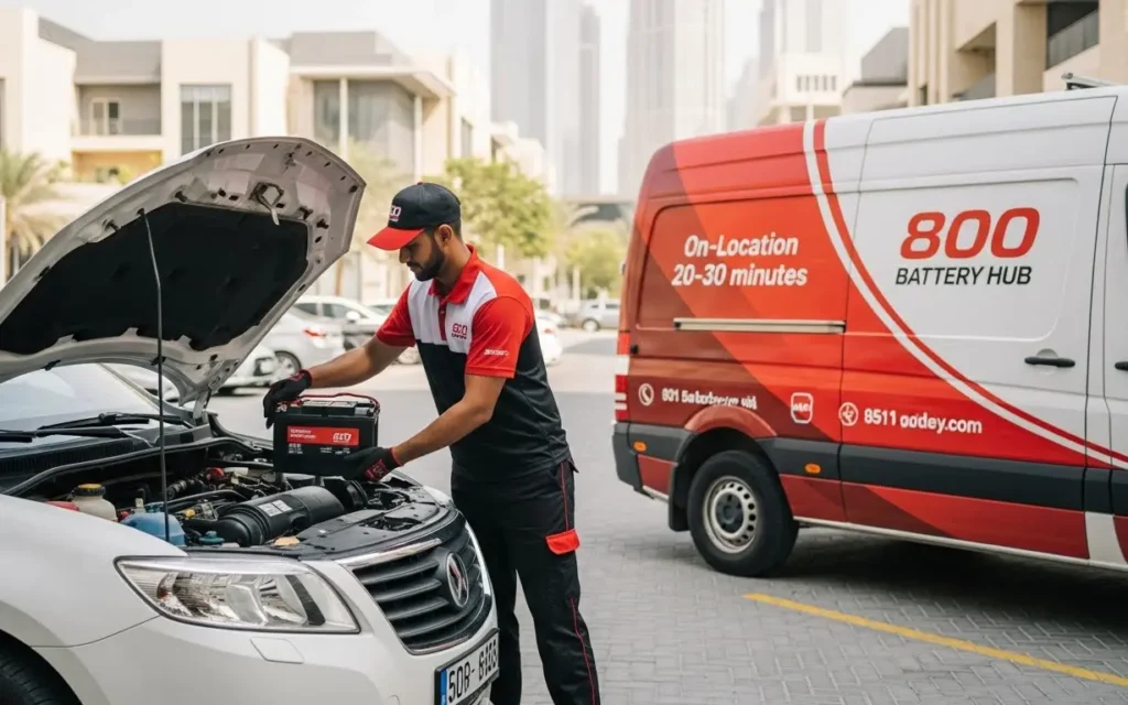 Mobile battery replacement service in UAE